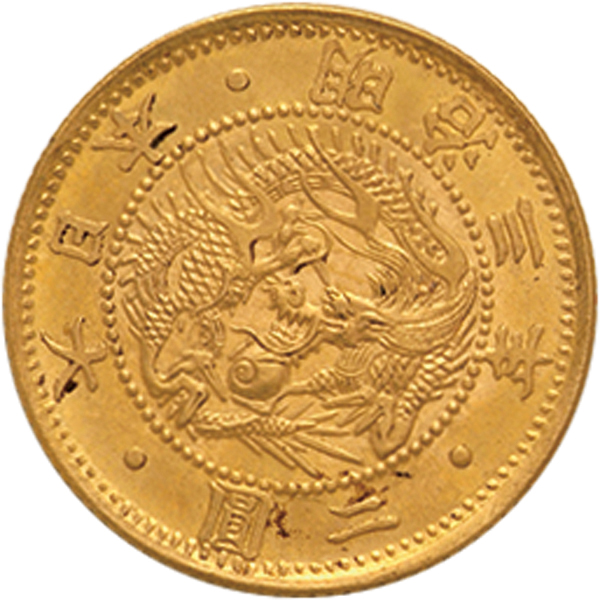 M3年 旧2円金貨