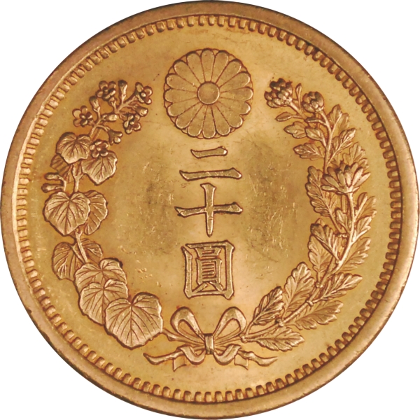 新20円金貨 M30年 ハネ明