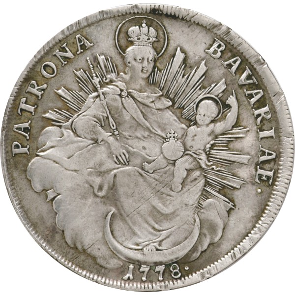 ドイツ バイエルン王国1778年 カールテオドール 1ターレル銀貨