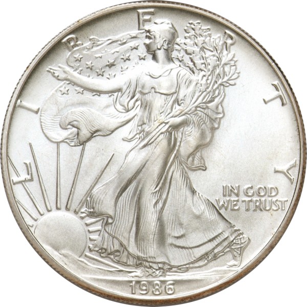 合衆国1986年 イーグル 1oz1ドル銀貨
