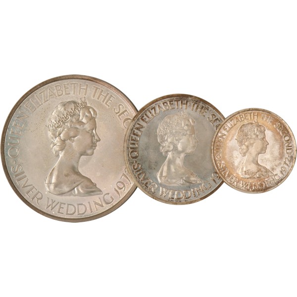 英領ジャージー1972年 エリザベス女王銀銀婚記念 2ポンド50…