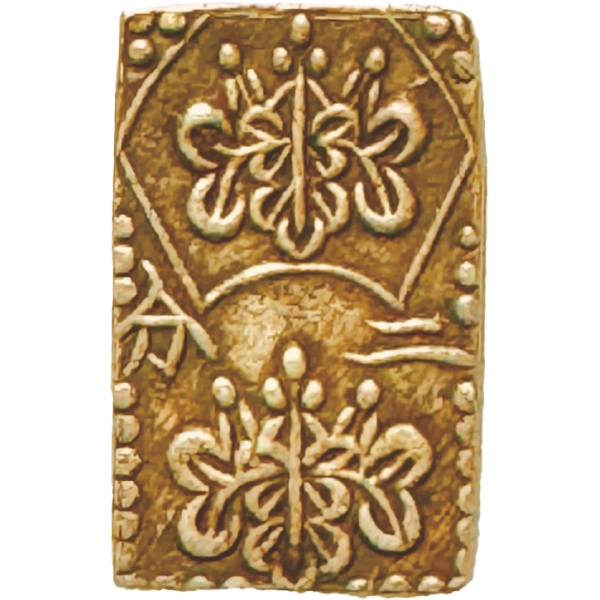 明治二分半金 銀台 未洗品 縦19.00mm