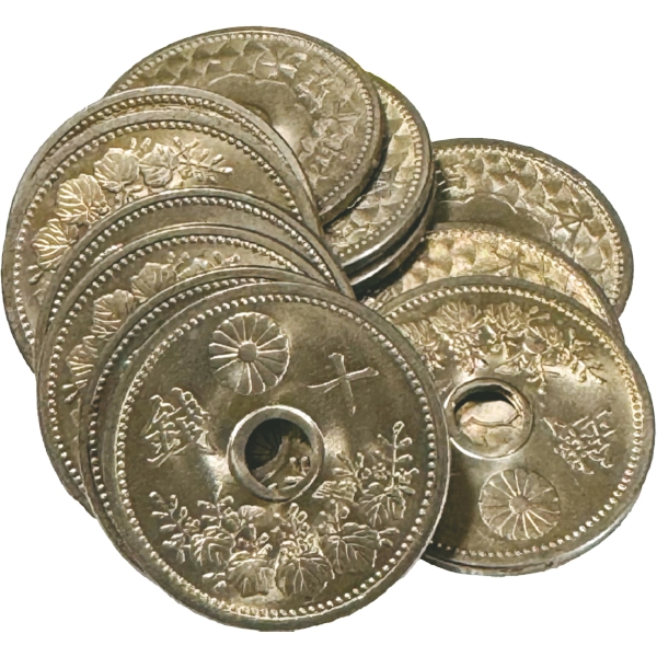 10銭白銅貨 T14年 ロール出 13枚組