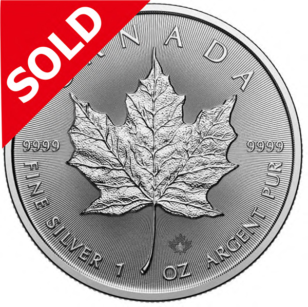 【完売】カナダ2025年 メイプルリーフ1oz5ドル銀貨〈市場完売品〉