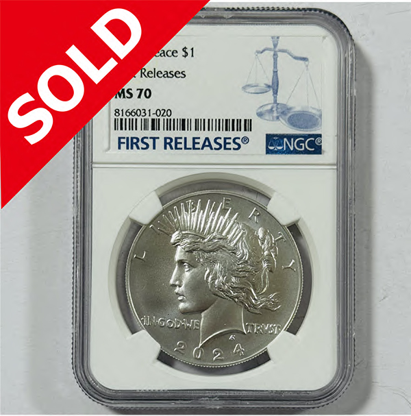 【完売】PCGS MS70 FastRelease 合衆国2023年銘 ピース1ドル銀貨 最高鑑定品