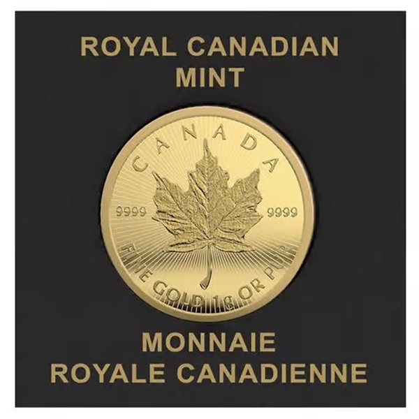 安全資産!!金現物!!カナダ2025年 メイプルリーフ1.0g50セント金貨